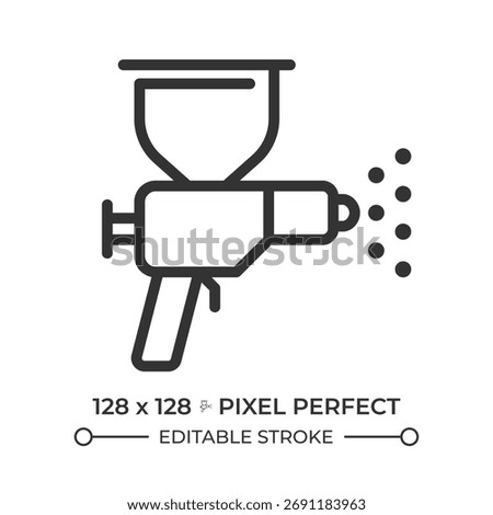 Powder coating line icon. Paint technology, industry. Engineering, fabrication. Instrument and equipment. Isolated vector illustration. Outline symbol. Simple linear drawing. Editable stroke