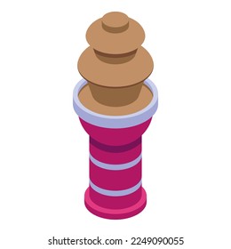 Powder cocoa icon isometric vector. Chocolate fountain. Food machine