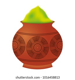 powder color mud pot and mandala
