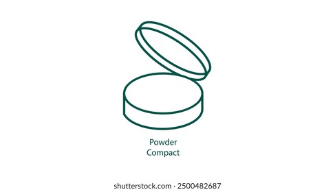 Powder Compact with Mirror Vector Image
