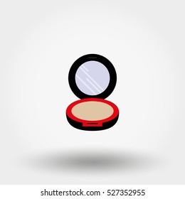 Powder. Cosmetic. Makeup. Icon for web and mobile application. Vector illustration on a white background. Flat design style.