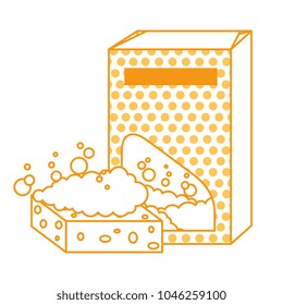 powder detergent box product with sponge