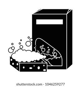 powder detergent box product with sponge