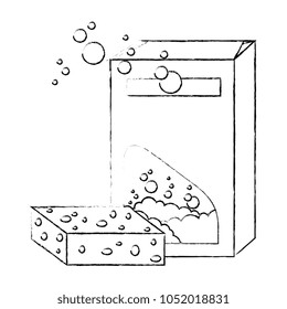 powder detergent box product with sponge