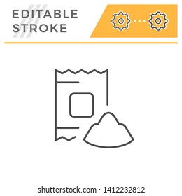 Powder editable stroke line icon