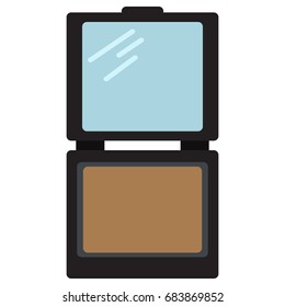 Powder for face cosmetics icon, vector illustration flat style design isolated on white. Colorful graphics