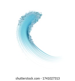 Powder Facial Skin Cosmetic Make-up Smear Vector. Smudged Blue Finish Visage Powder, Cosmetology Fashionable Product. Skincare Elegant Eyeshadow Brushstroke Layout Realistic 3d Illustration