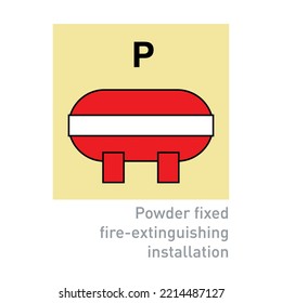 Instalaciones de extinción de incendios en polvo - Señales internacionales de control de incendios y seguridad - Instalación, extinción de incendios, polvo, señales de control de incendios, sistemas de supresión.