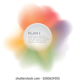 Powder and flowers explosion with white circle for text. Abstract vector art illustration. Good for spring sale label or batch.