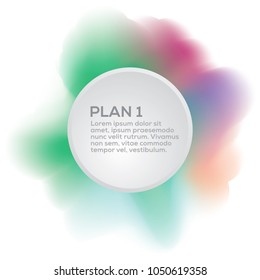 Powder and flowers explosion with white circle for text. Abstract vector art illustration. Good for spring sale label or batch.