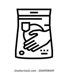 powder for hand washing line icon vector. powder for hand washing sign. isolated contour symbol black illustration