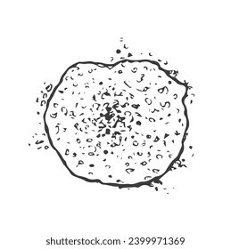 Powder heap set sketch in vector illustration. Grain, salt, coffee, sugar flour handful. Engraved doodle style isolated on white background