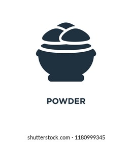 Powder icon. Black filled vector illustration. Powder symbol on white background. Can be used in web and mobile.