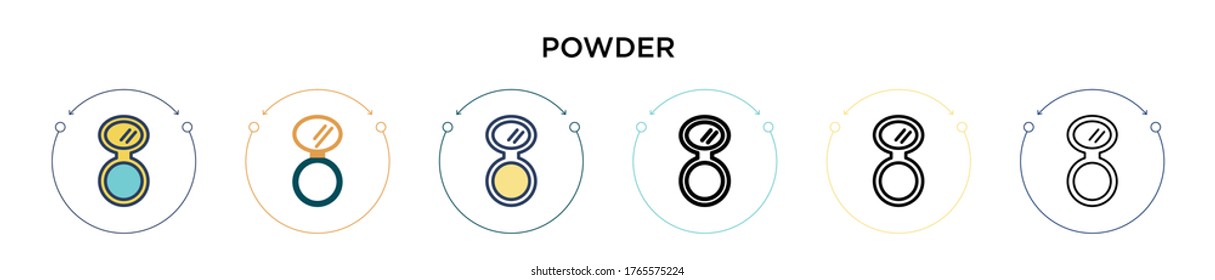 Icono de polvo en estilo relleno, delgado, contorno y trazo. Ilustración vectorial de dos diseños de vectores de polvo de color y negro se pueden utilizar para móviles, ui, web
