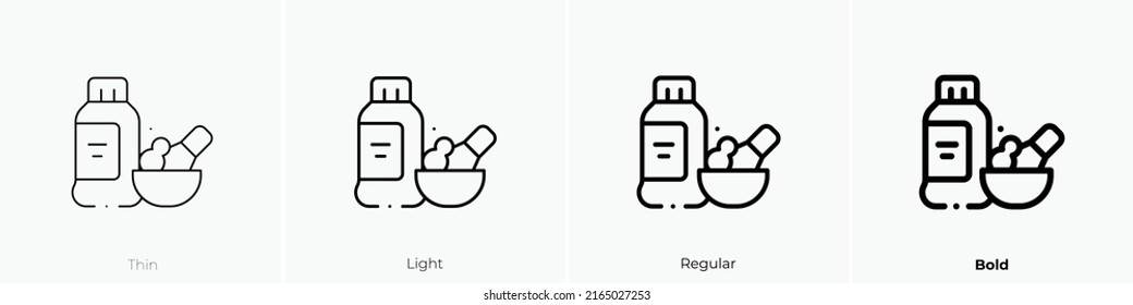powder icon. Linear style sign isolated on white background. Vector illustration.
