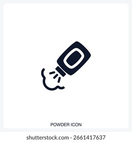 Powder Icon solid vector icon with a bold, minimal design. Suitable for presentations, websites, apps, infographics, and various digital or print projects.