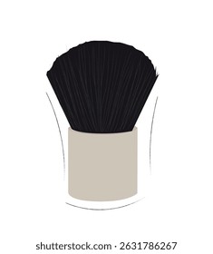 powder kabuki. black kabuki brush