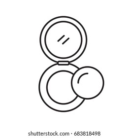 Powder linear icon. Thin line illustration. Rouge. Contour symbol. Vector isolated outline drawing