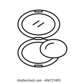 Powder linear icon. Thin line illustration. Rouge. Contour symbol. Vector isolated outline drawing