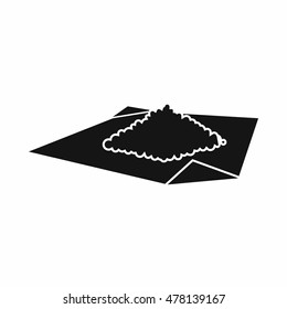 Powder marijuana icon in simple style isolated on white background. Drugs symbol