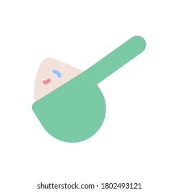 Pulvermesslöffelsymbol. Einfaches farbiges Vektorgrafik-Waschelement-Symbol für i und ux, Website oder mobile Anwendungen