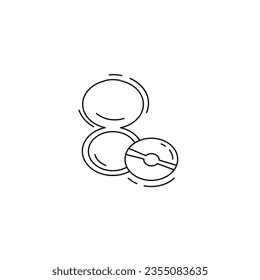 powder with mirror line icon. cosmetology and beauty line icon. powder thin line icon.