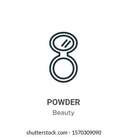 Powder outline vector icon. Thin line black powder icon, flat vector simple element illustration from editable beauty concept isolated on white background