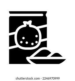 powder pomegranate glyph icon vector. powder pomegranate sign. isolated symbol illustration