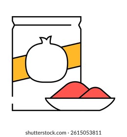 powder pomegranate line icon vector. powder pomegranate sign. isolated symbol illustration