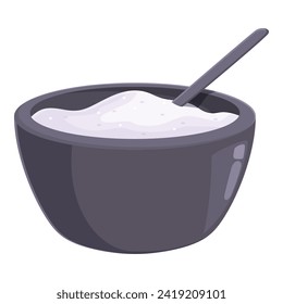 Powder pot glass icon cartoon vector. Professional care. Cream tool paste