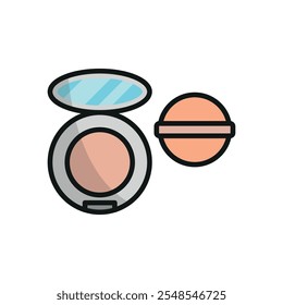 Powder puff beauty make up icon vector basic design simple and modern concept graphic