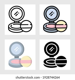 diseño vectorial de ícono de hojalata de polvo en forma llana, delgada, de contorno y plana.