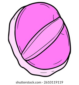 powder puff illustration hand drawn isolated vector