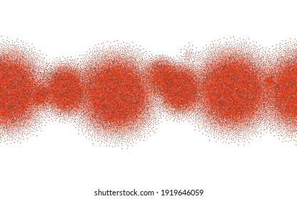 powder red chilli pepper, cayenne horizontal seamless pattern. Isolated Spicy seasoning indian food. Red paprika powder. vector illustration on white background