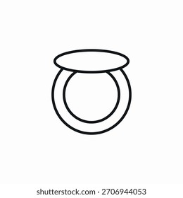 powder set makeup mirror icon sign vector