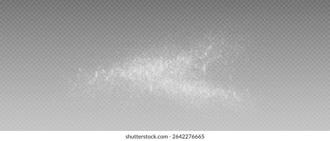 Powder, talc. Flour, sugar and salt texture isolated on transparent background. Dust, spices and seasonings effect, vector png.