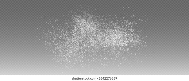 Powder, talc. Flour, sugar and salt texture isolated on transparent background. Dust, spices and seasonings effect, vector png.