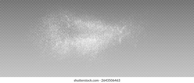 Powder, talc. Flour, sugar and salt texture isolated on transparent background. Dust, spices and seasonings effect, vector png.