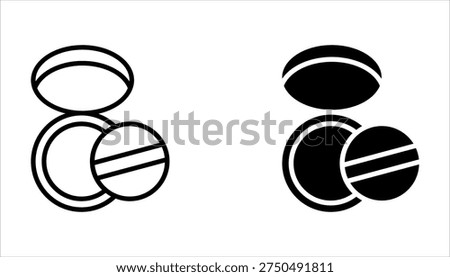  powder vector icon set. Cosmetics, makeup, skincare, beauty on white background