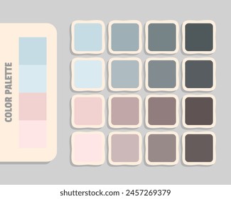 powderblue lavender pink mistyrose color palette, colour matching, rgb colors, harmonious colours catalog sample, design and edit idea