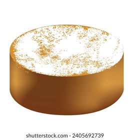 Powdered sugar on the cake. Vector illustration