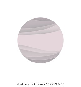 Powdery pink moon icon isolated on white