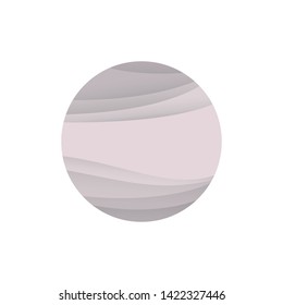 Powdery pink moon icon isolated on white
