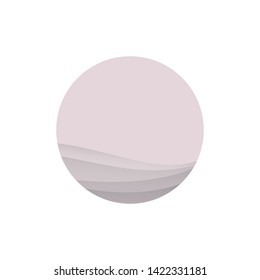 Powdery pink round icon with wave pattern