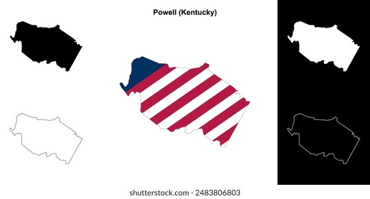 Powell County (Kentucky) outline map set