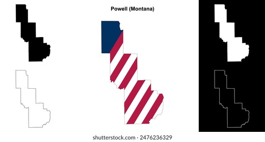 Powell County (Montana) outline map set