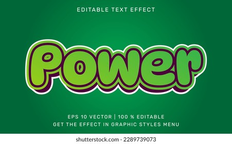 Power 3d editable text effect template. Suitable for brand or business logo