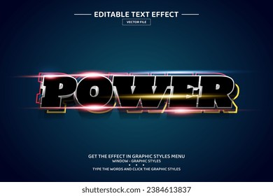 Plantilla de efecto de texto editable Power 3D