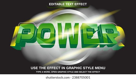 Power 3d editable text effect template