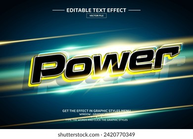 Plantilla de efecto de texto editable Power 3D